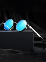 Metalowe okulary Steampunk mężczyźni kobiety moda okrągłe okulary marka projektant Vintage okulary wysokiej jakości óculos de sol 2021 4